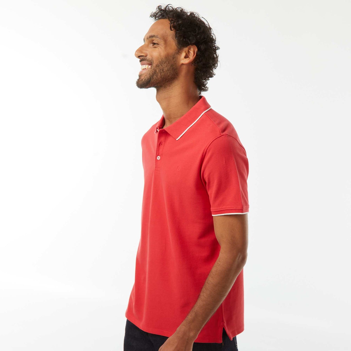 Polo en piqué  de coton ROUGE