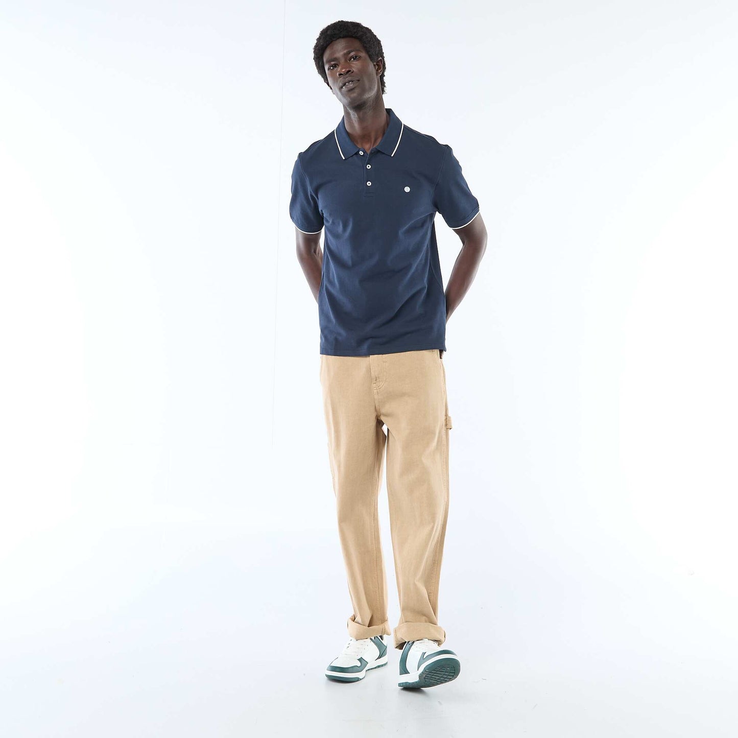 Polo en piqué  de coton MARINE