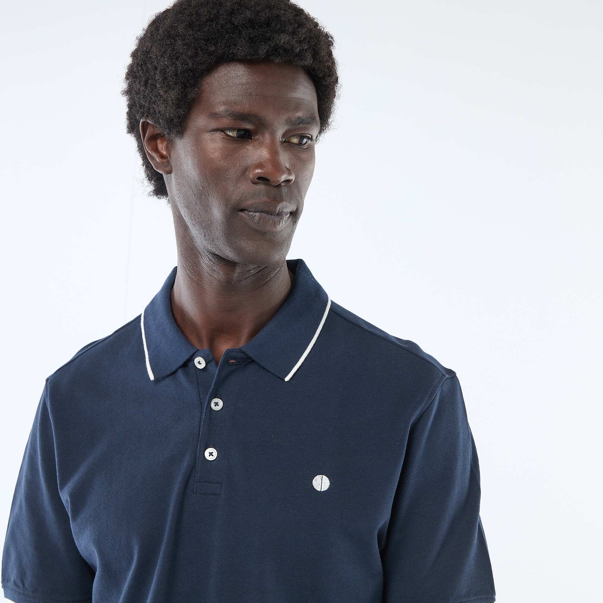 Polo en piqué  de coton MARINE