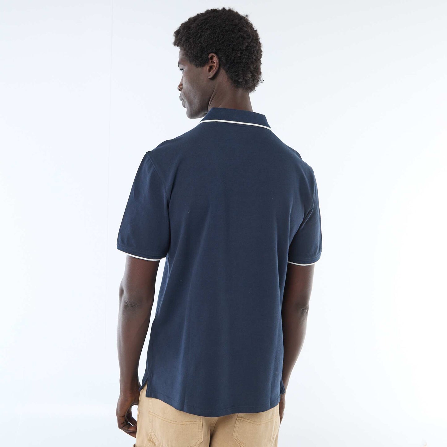 Polo en piqué  de coton MARINE