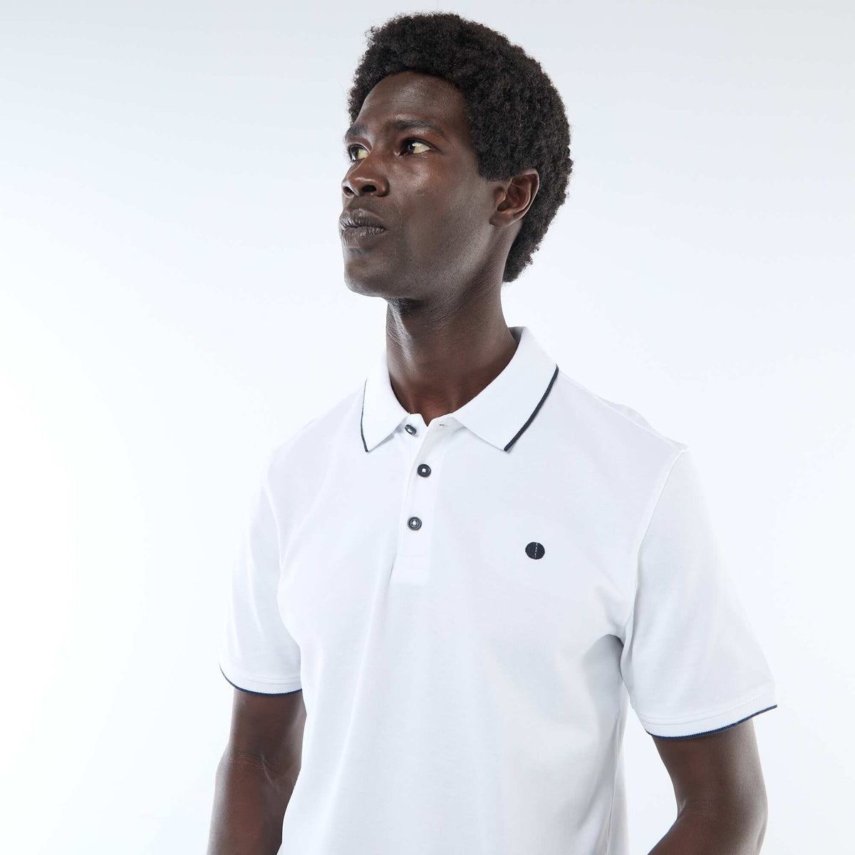 Polo en piqué  de coton BLANC