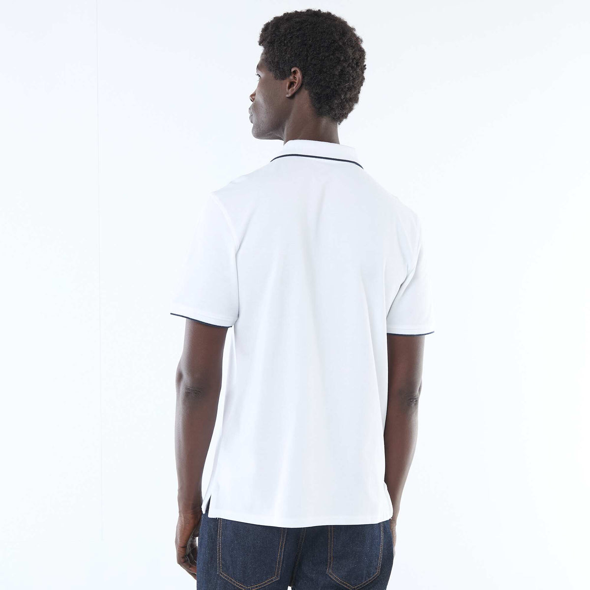 Polo en piqué  de coton BLANC
