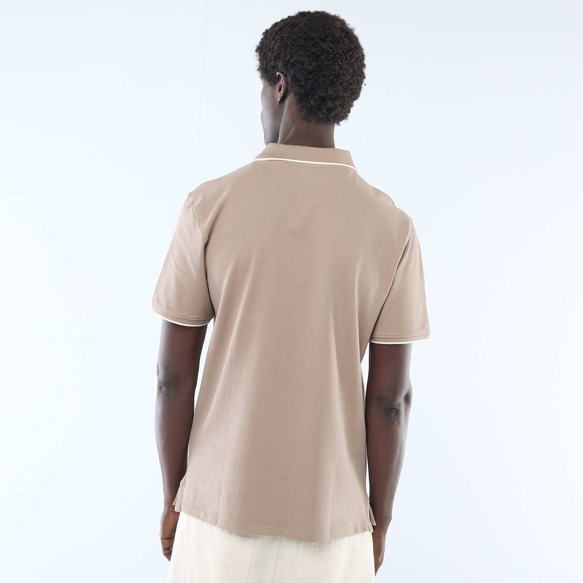 Polo en piqué  de coton BEIGE