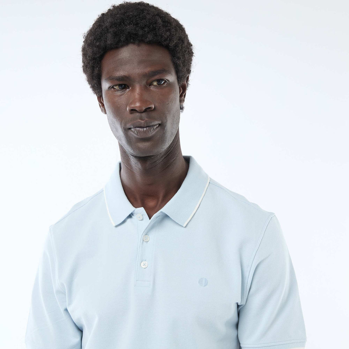 Polo en piqué  de coton BLEU