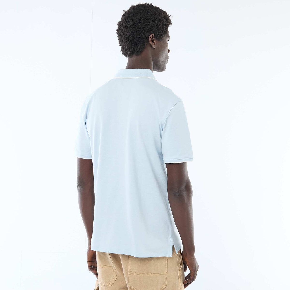Polo en piqué  de coton BLEU