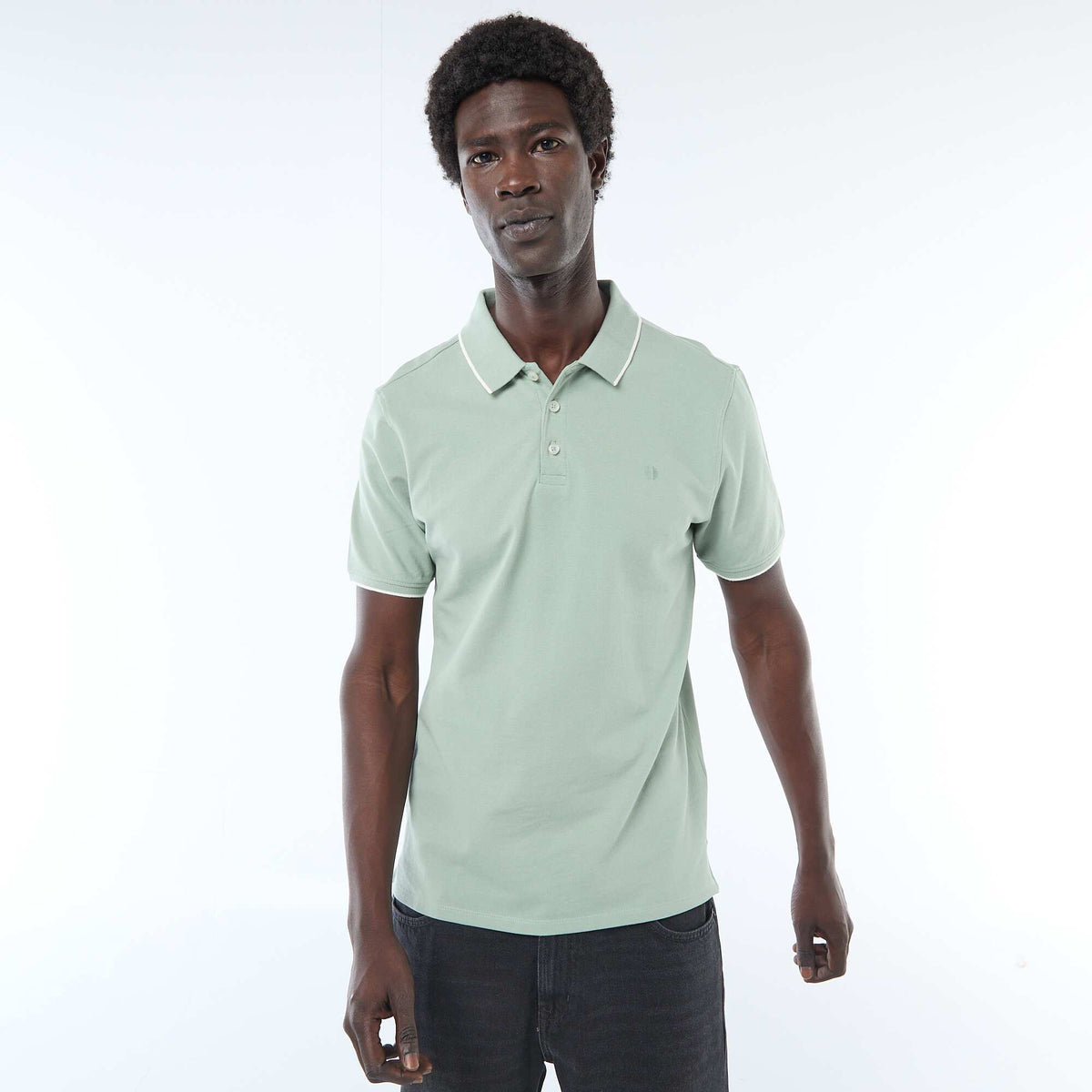 Polo en piqué  de coton VERT