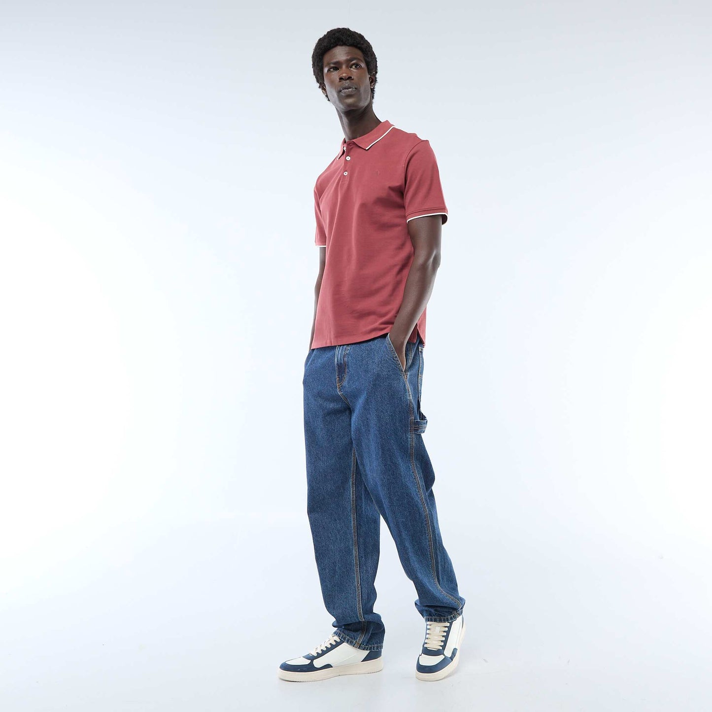 Polo en piqué  de coton ROUGE