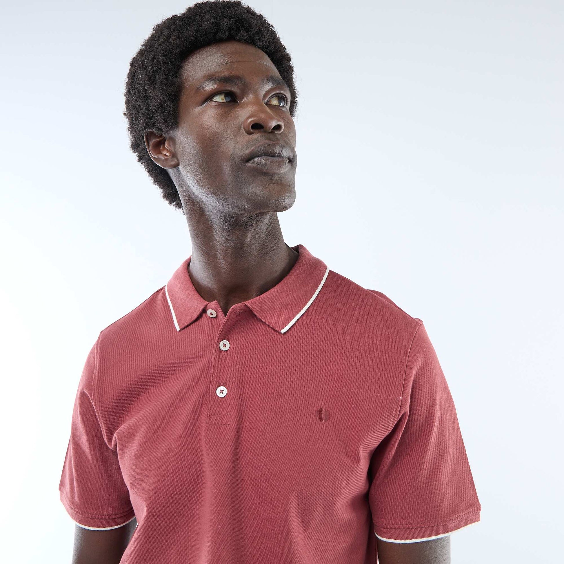 Polo en piqué  de coton ROUGE