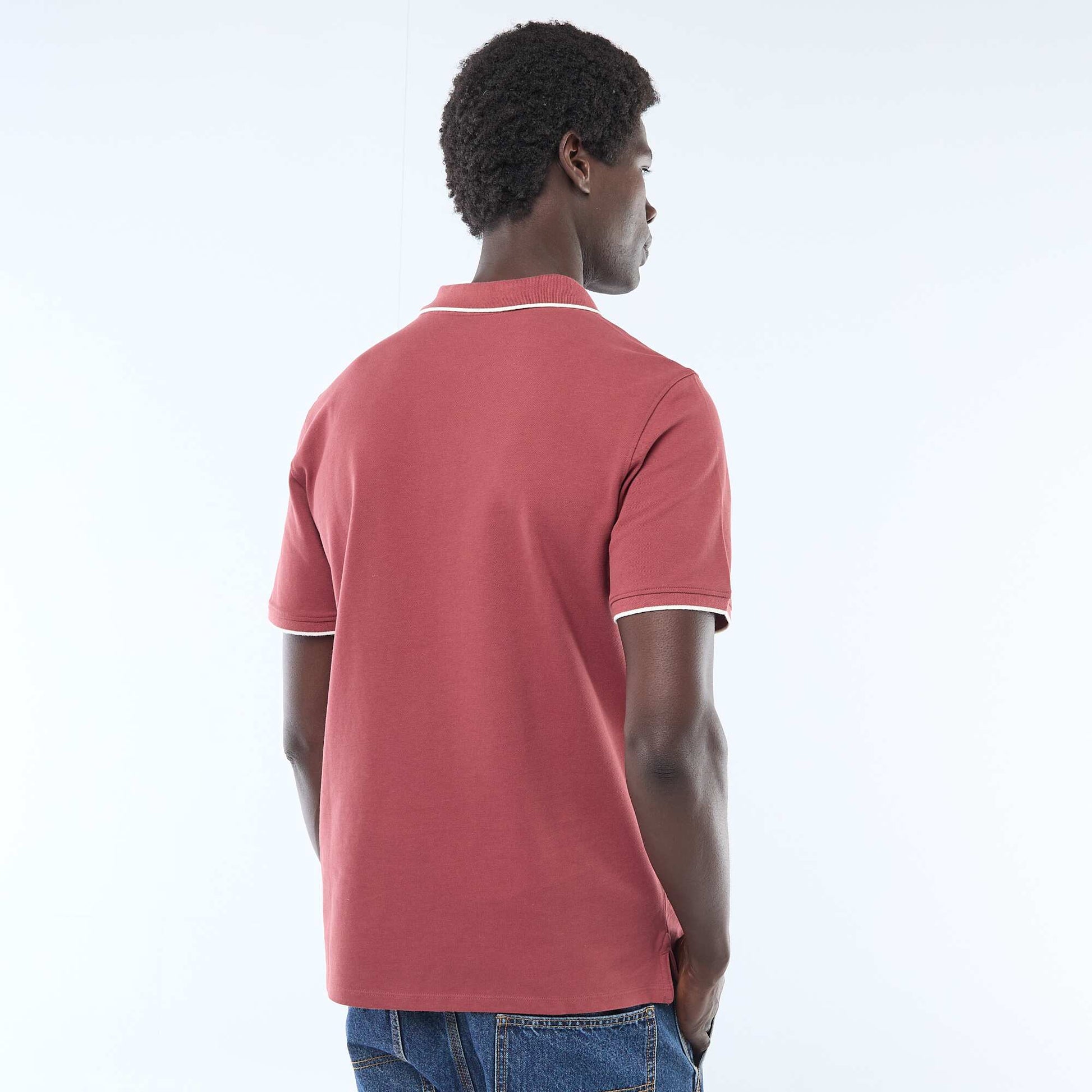 Polo en piqué  de coton ROUGE