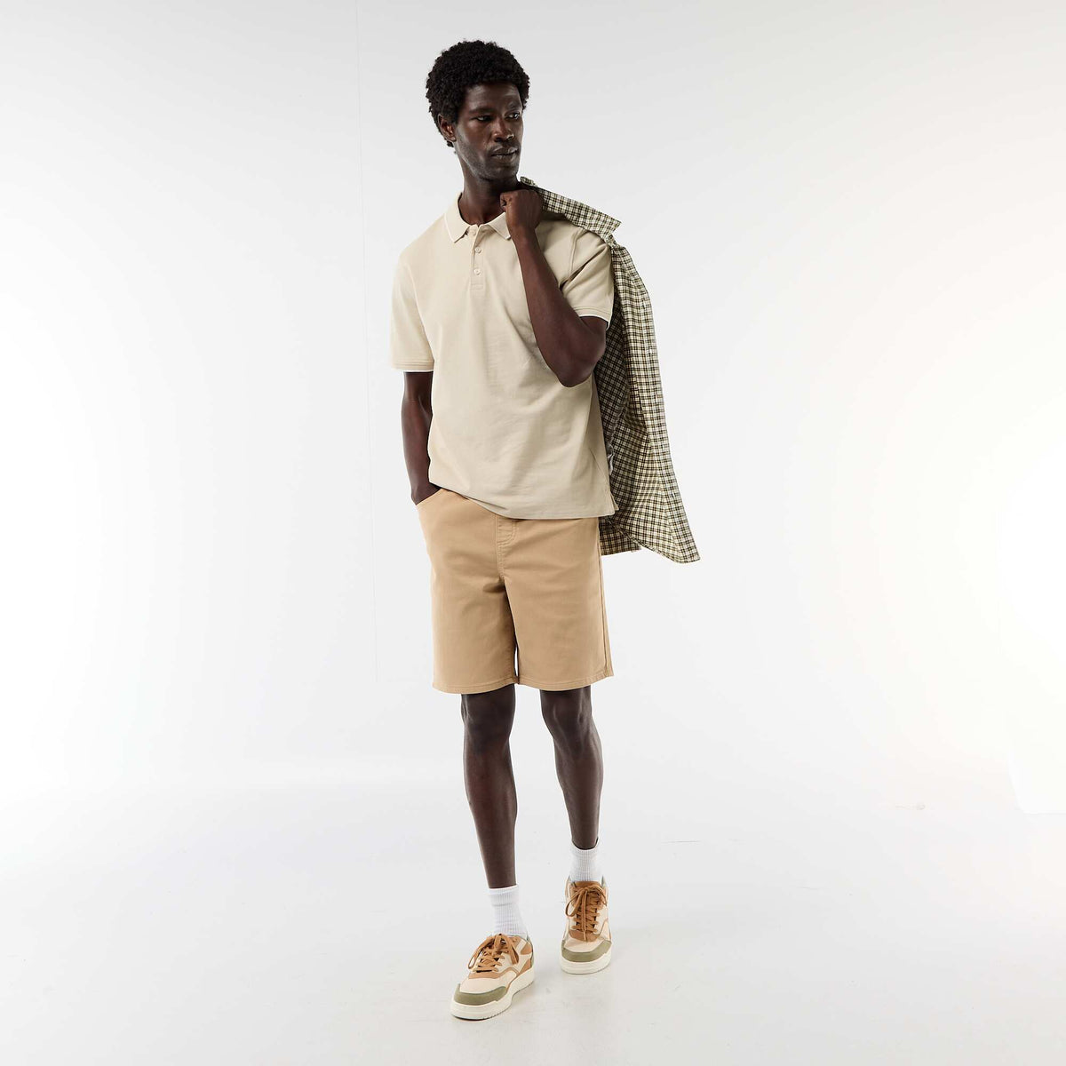 Polo en piqué  de coton BEIGE