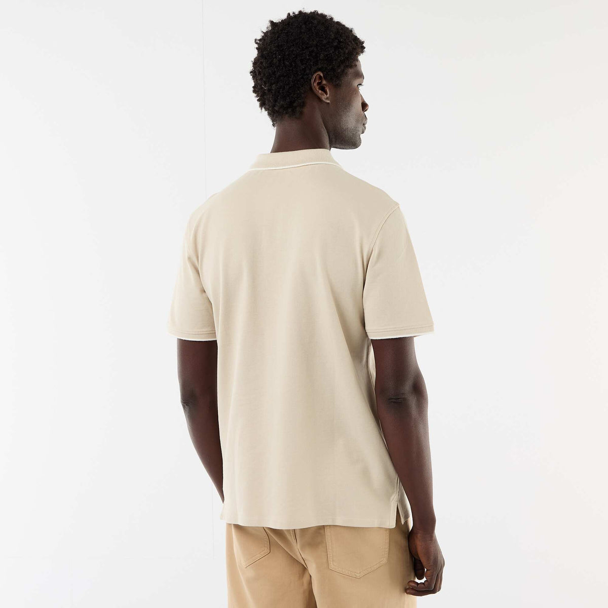 Polo en piqué  de coton BEIGE