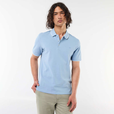 Polo en piqué  de coton BLEU