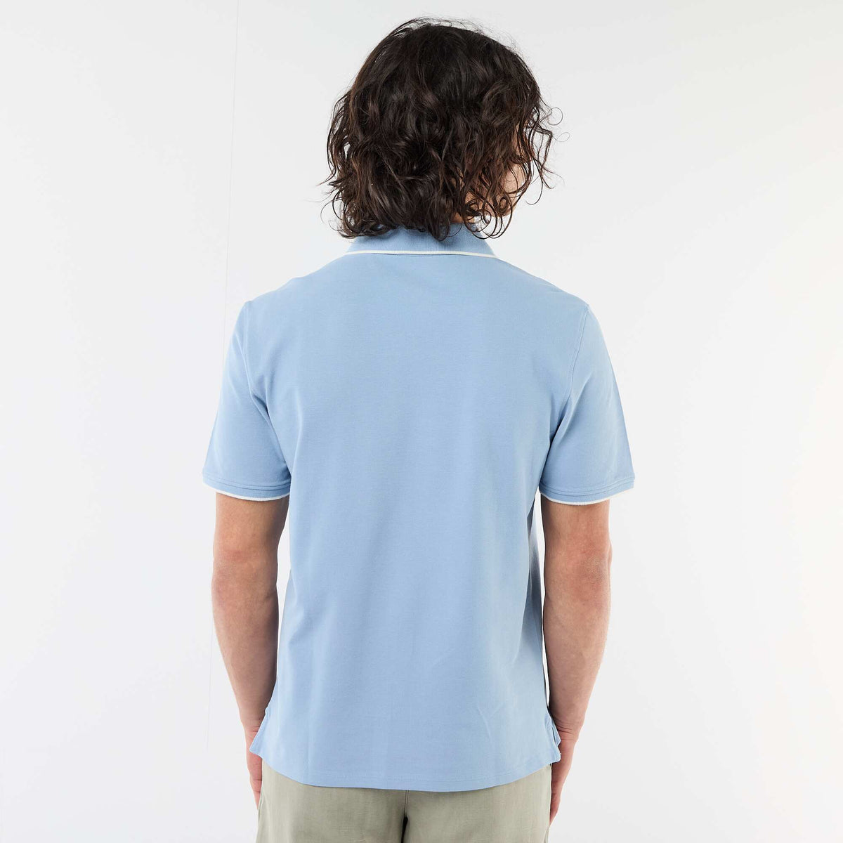 Polo en piqué  de coton BLEU