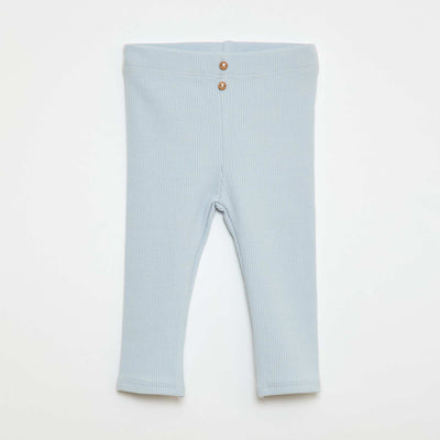 Legging côtelé avec boutons BLEU CIEL