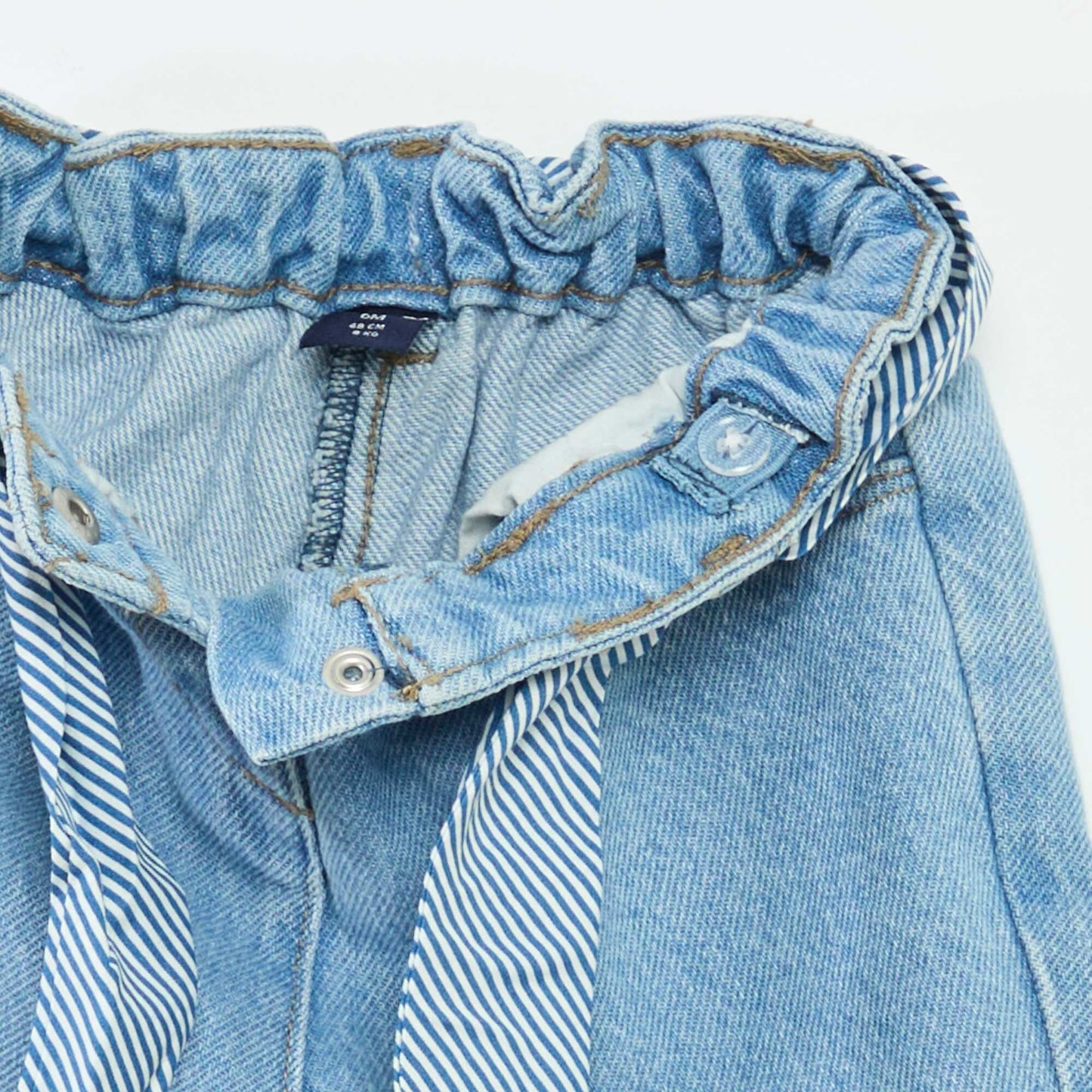 Jean paperbag + ceinture à motif BLEU