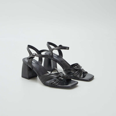 Sandales à talons en simili NOIR