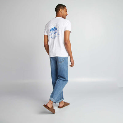 T-shirt imprimé recto-verso manches courtes BLANC