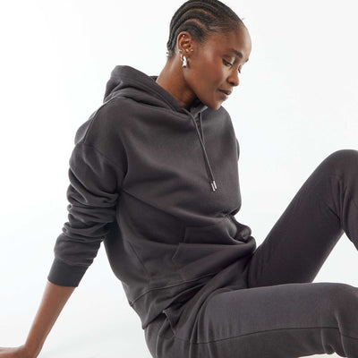 Sweat à capuche uni GRIS