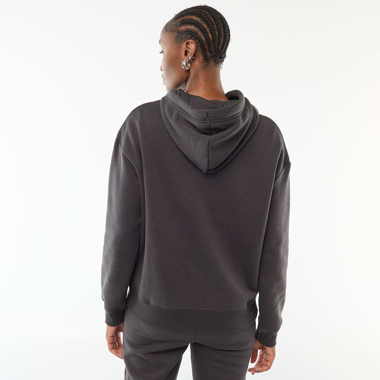 Sweat à capuche uni GRIS