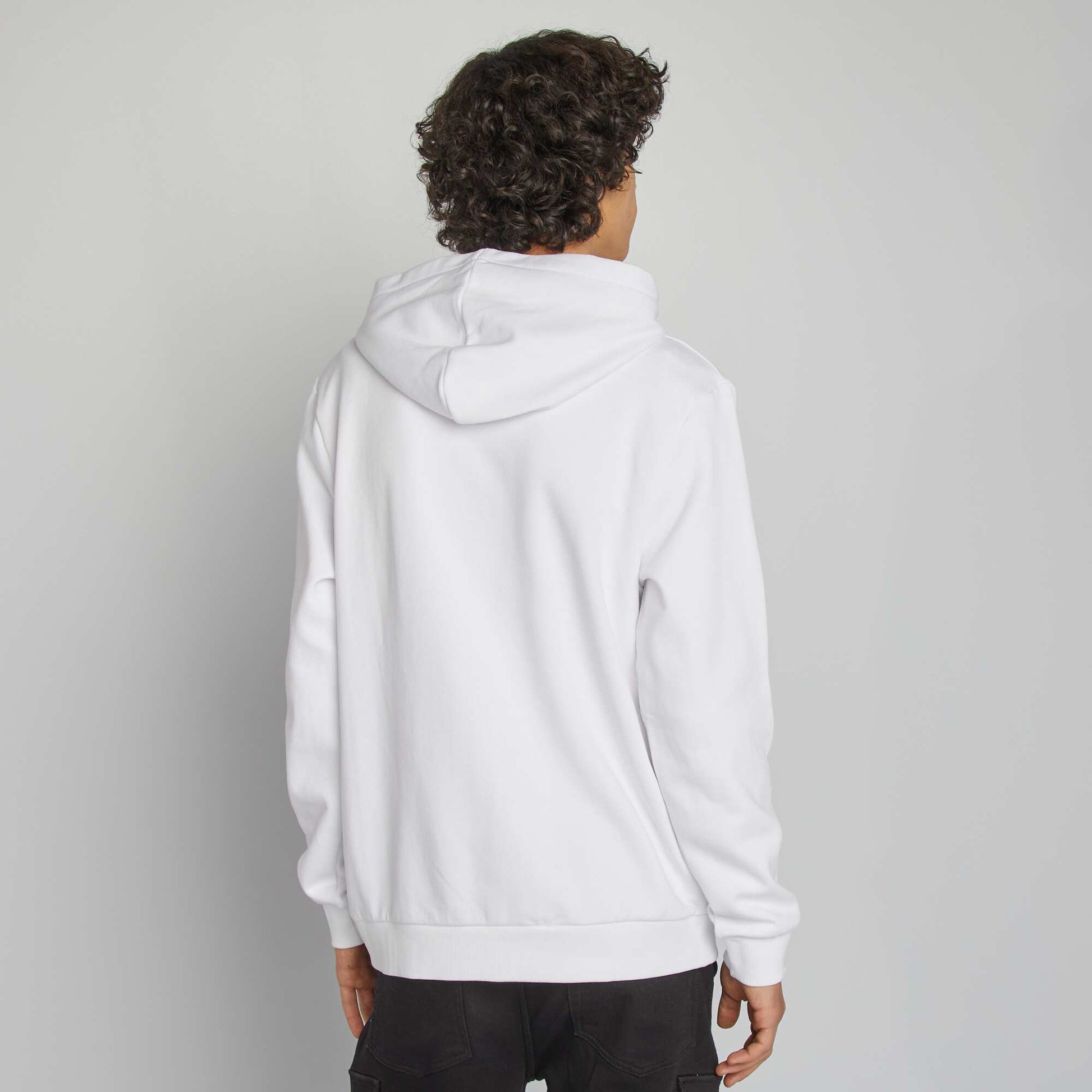 Sweat capuche à message BLANC