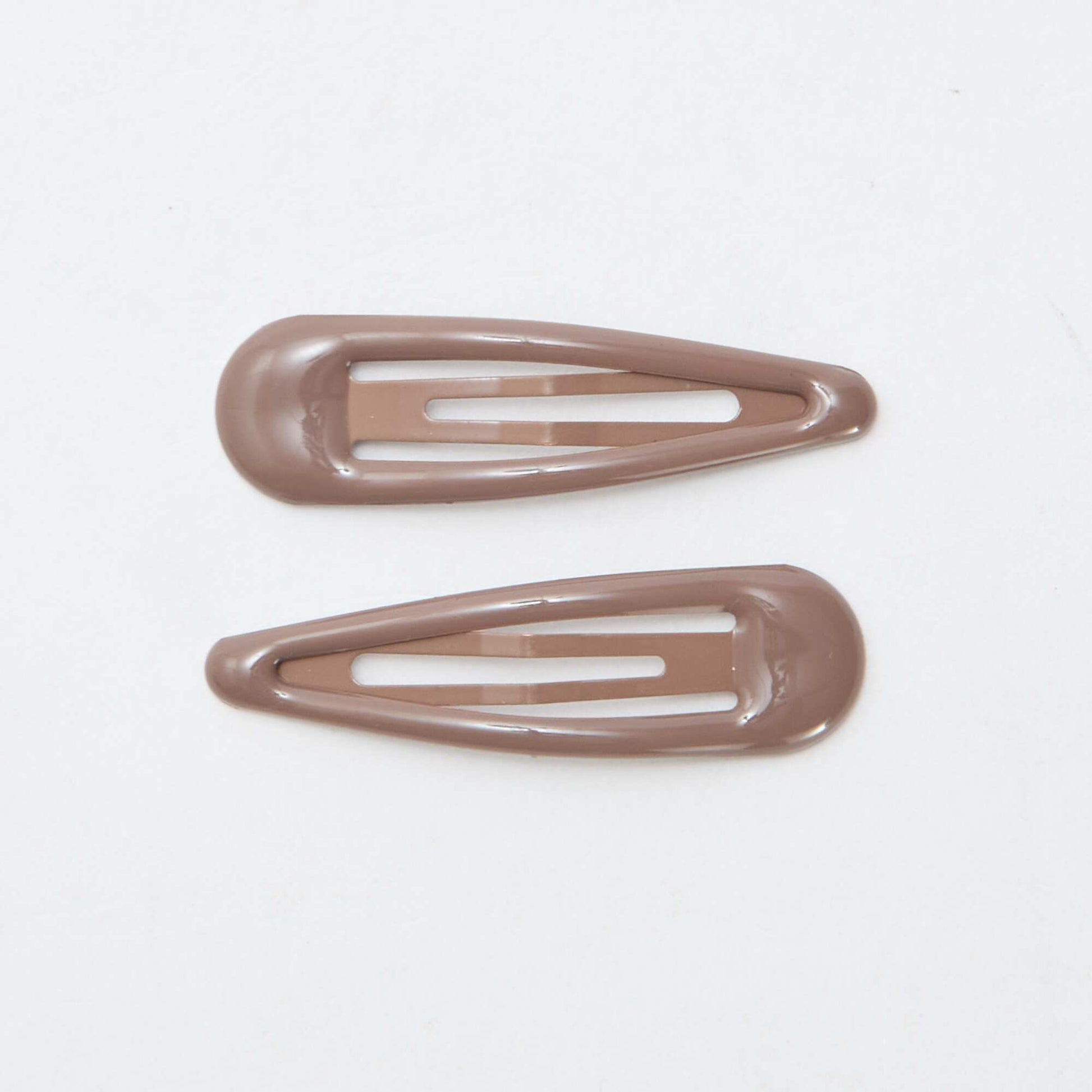Lot de 6 pinces clic clac MARRON