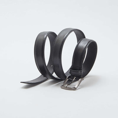 Ceinture basique en cuir avec boucle métallique NOIR