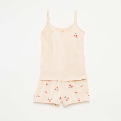 Ensemble pyjama débardeur + short en imprimé - 2 pièces ROSE