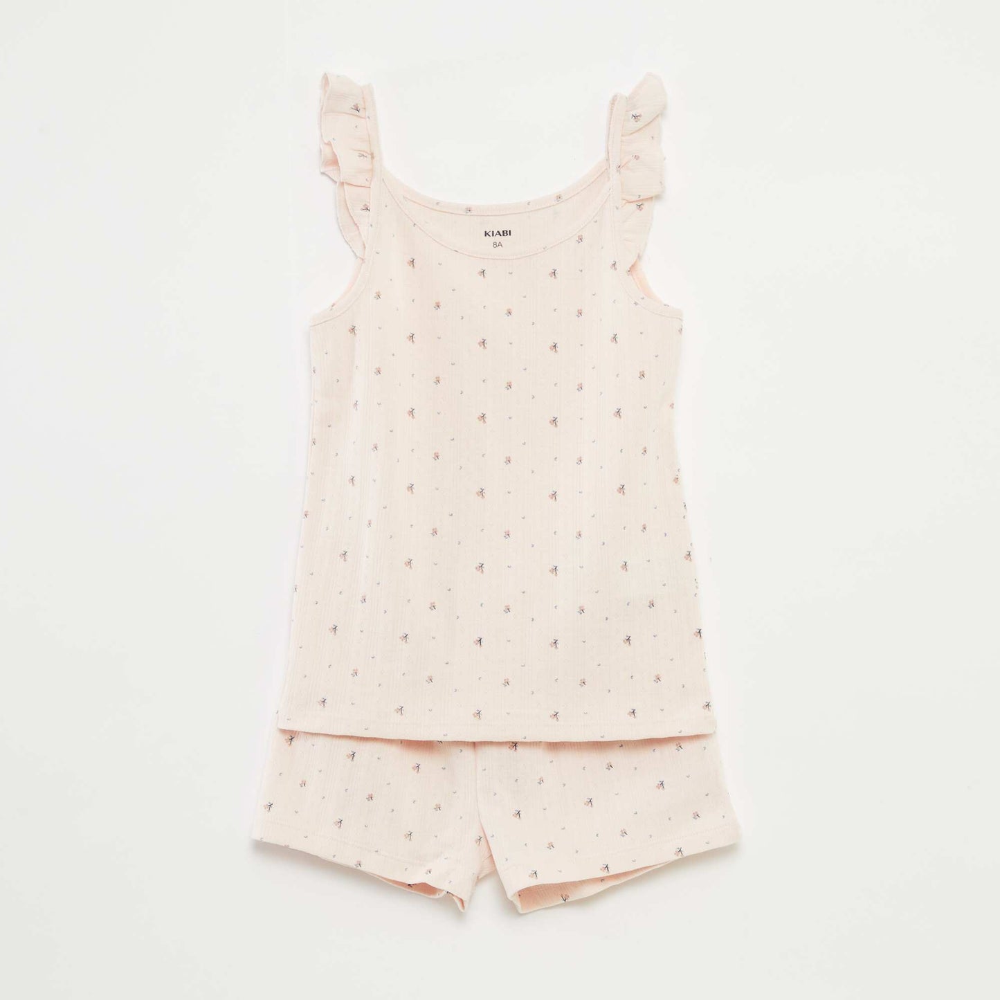 Pyjama court débardeur avec volants + short - 2 pièces ROSE