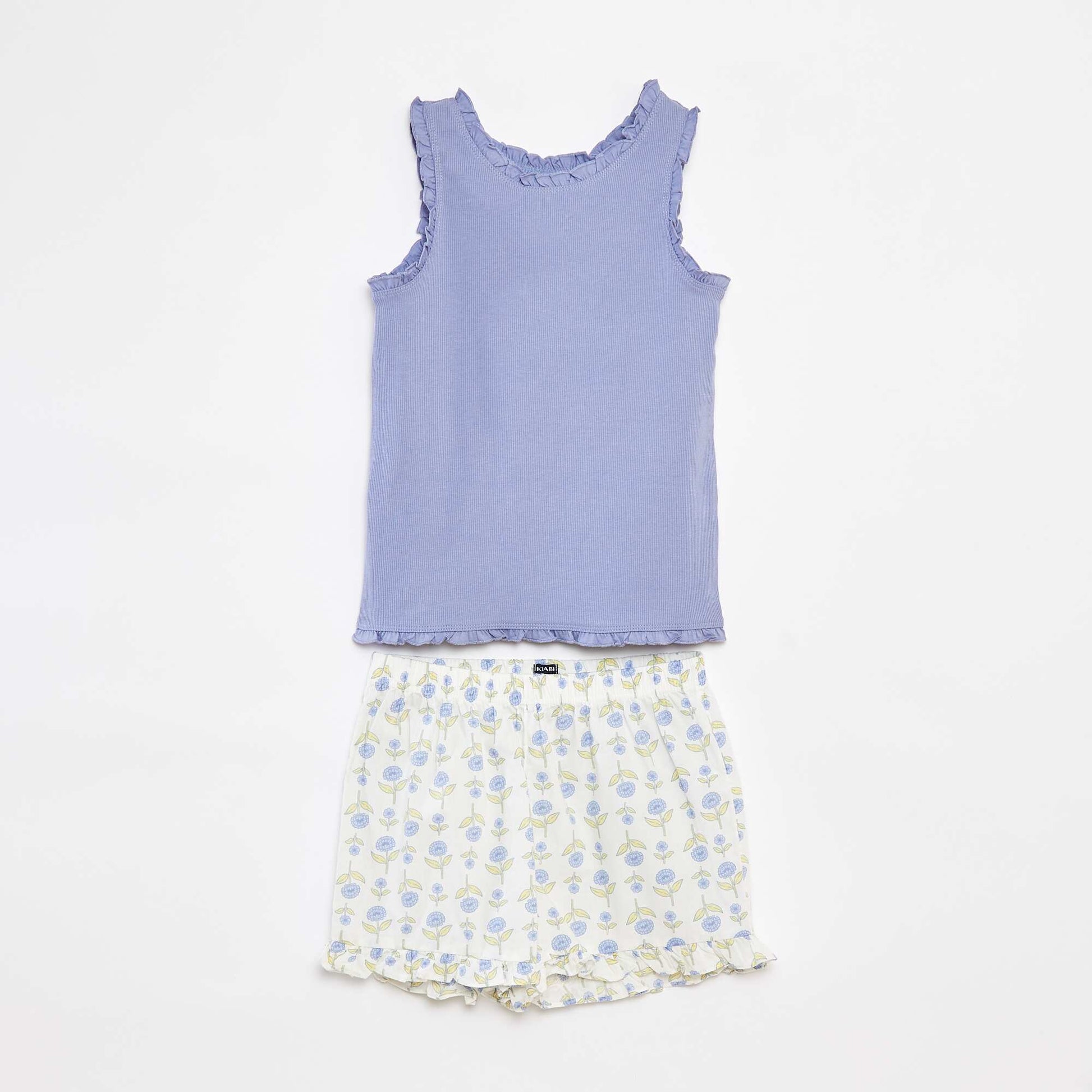 Pyjama 2 pièces - débardeur + short imprimé BLANC