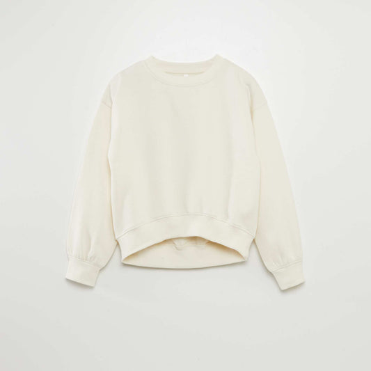 Sweat en molleton uni BEIGE