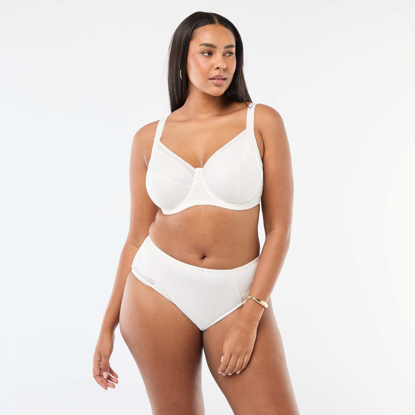Soutien-gorge corbeille en microfibre côtelée BLANC