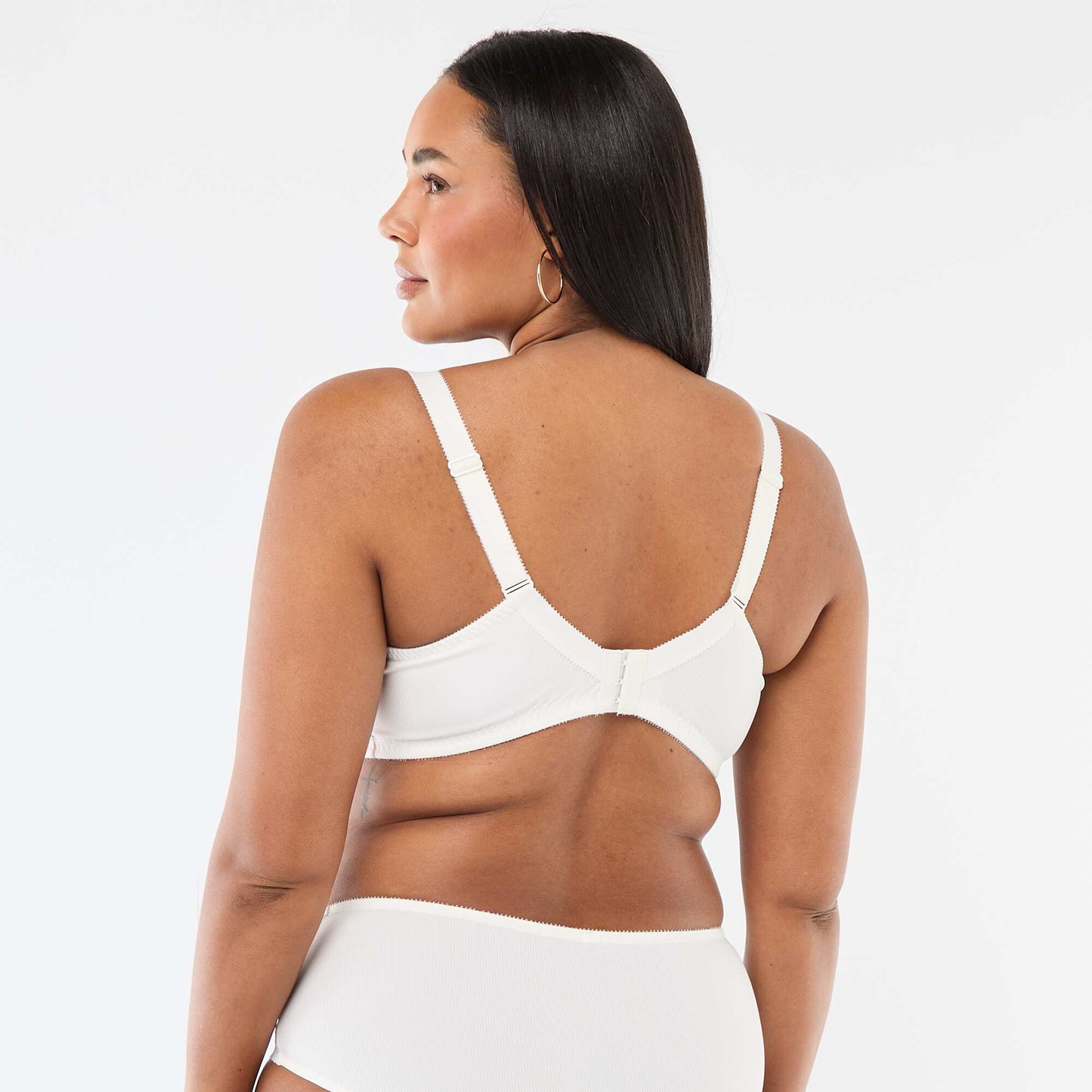 Soutien-gorge corbeille en microfibre côtelée BLANC