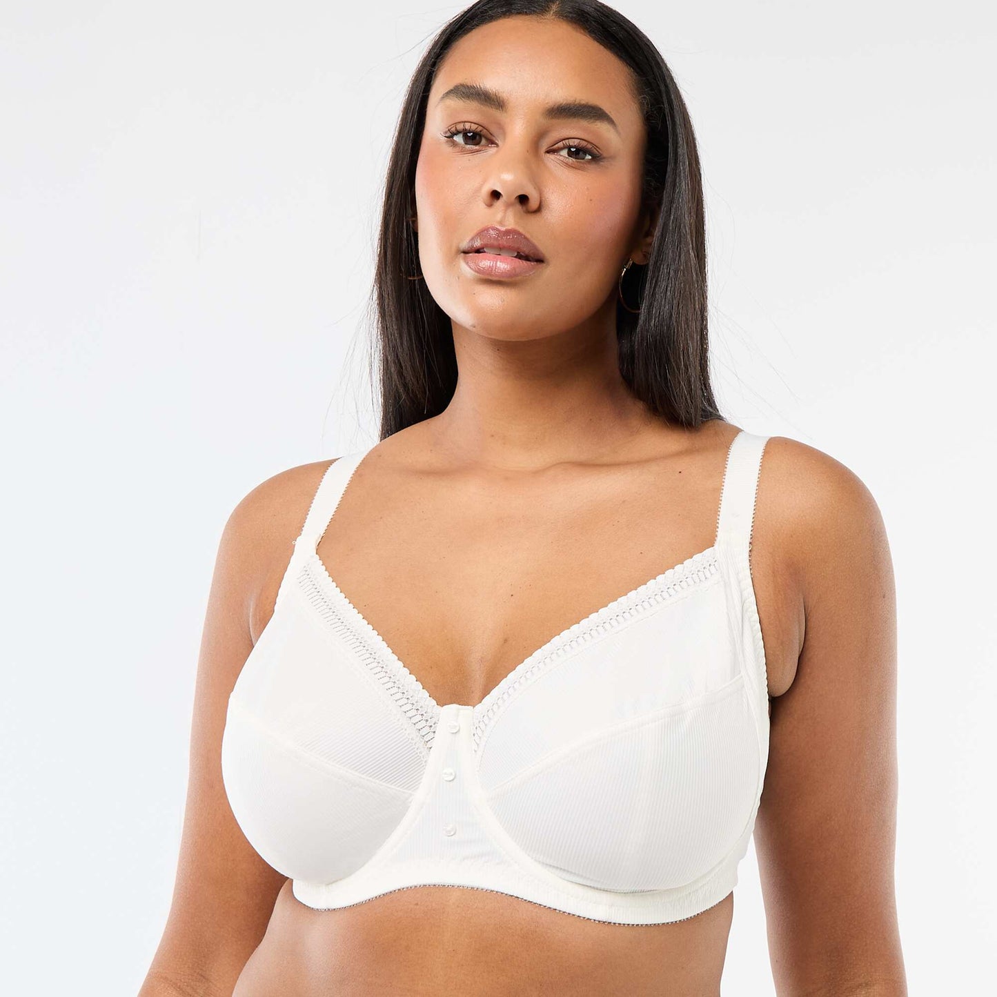 Soutien-gorge corbeille en microfibre côtelée BLANC