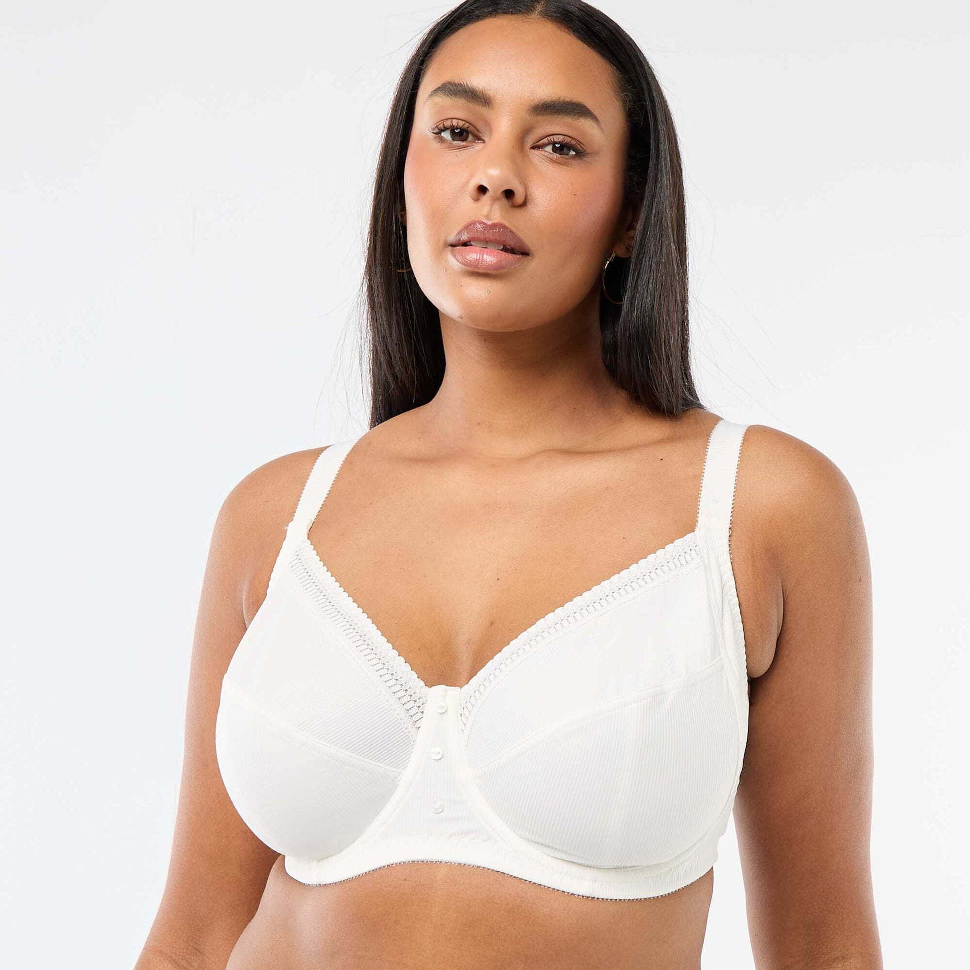 Soutien-gorge corbeille en microfibre côtelée BLANC