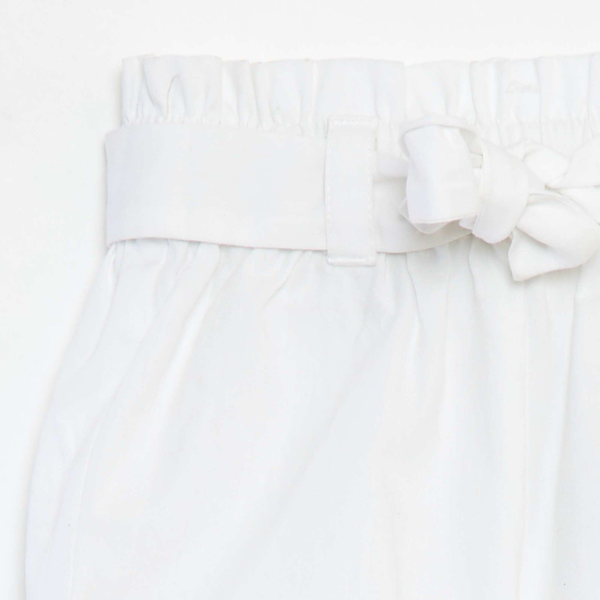 Short en popeline avec ceinture BLANC