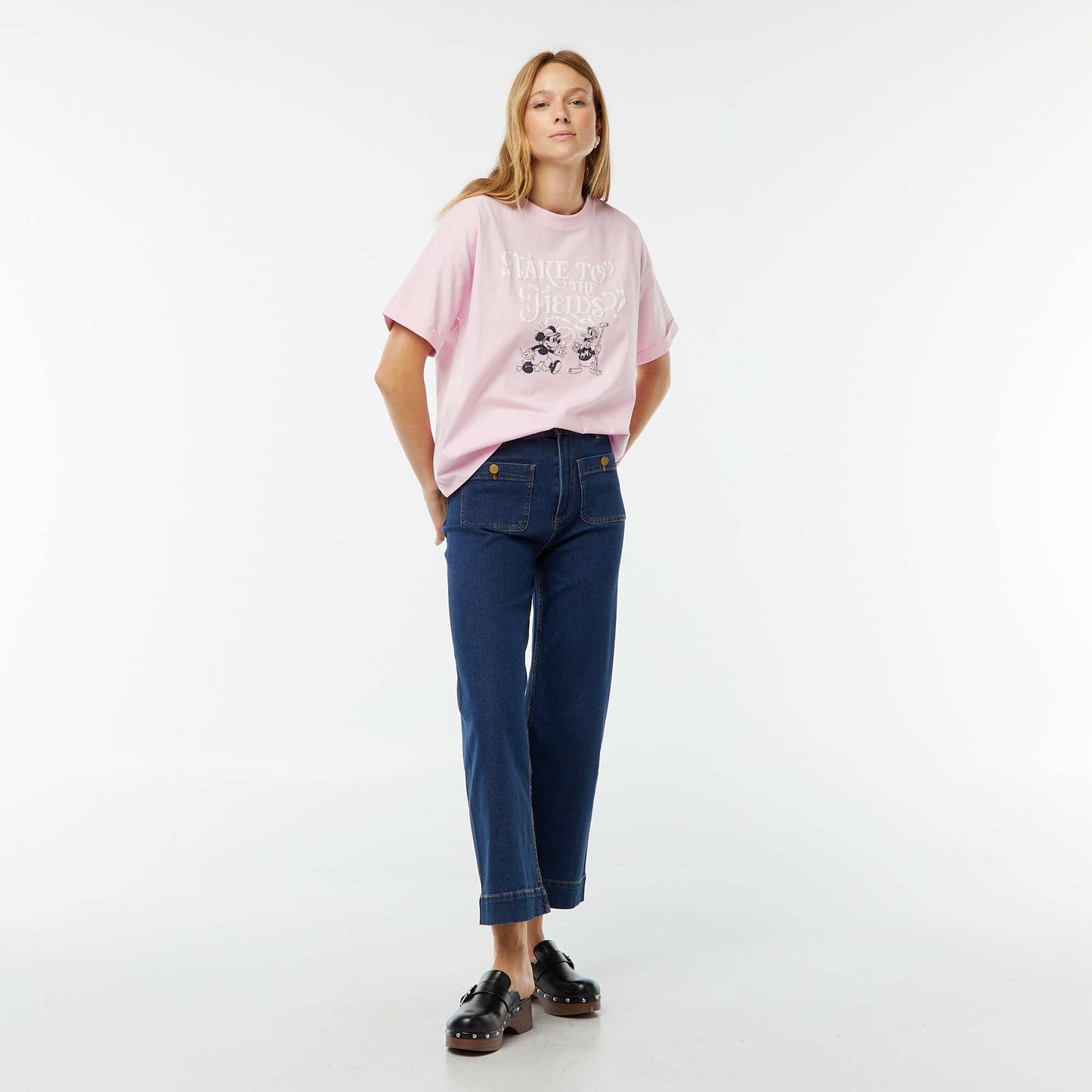 T-shirt à manches courtes et col rond 'Mickey Mouse' 'Disney' ROSE