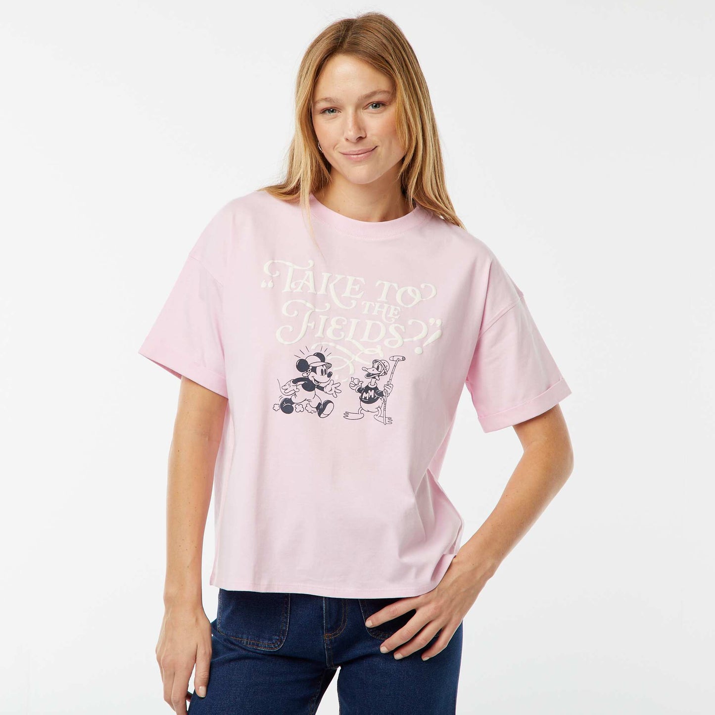 T-shirt à manches courtes et col rond 'Mickey Mouse' 'Disney' ROSE