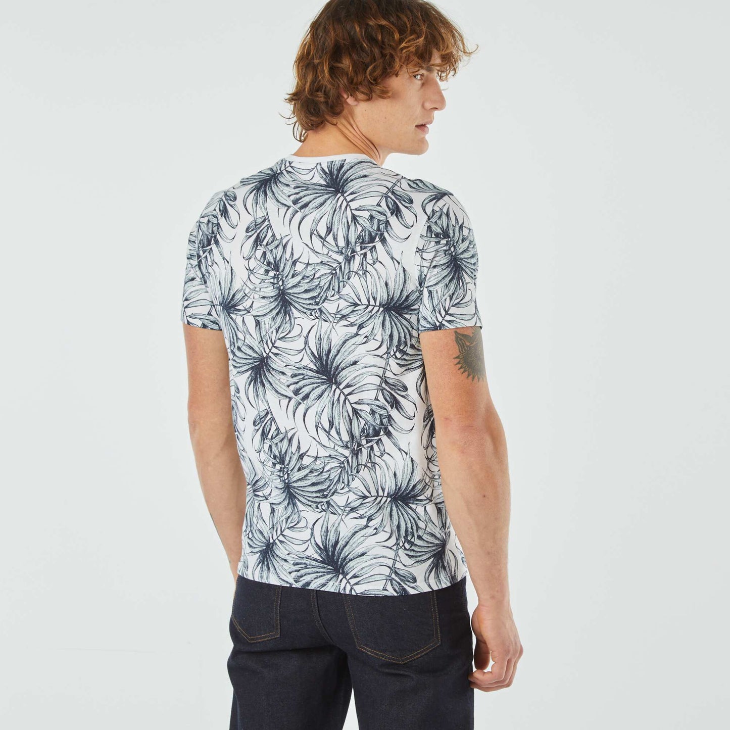 T-shirt imprimé manches courtes BLANC/BLEU