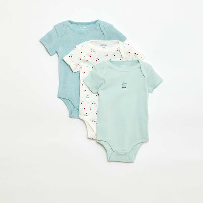 Bodies imprimés en coton - lot de 3 VERT