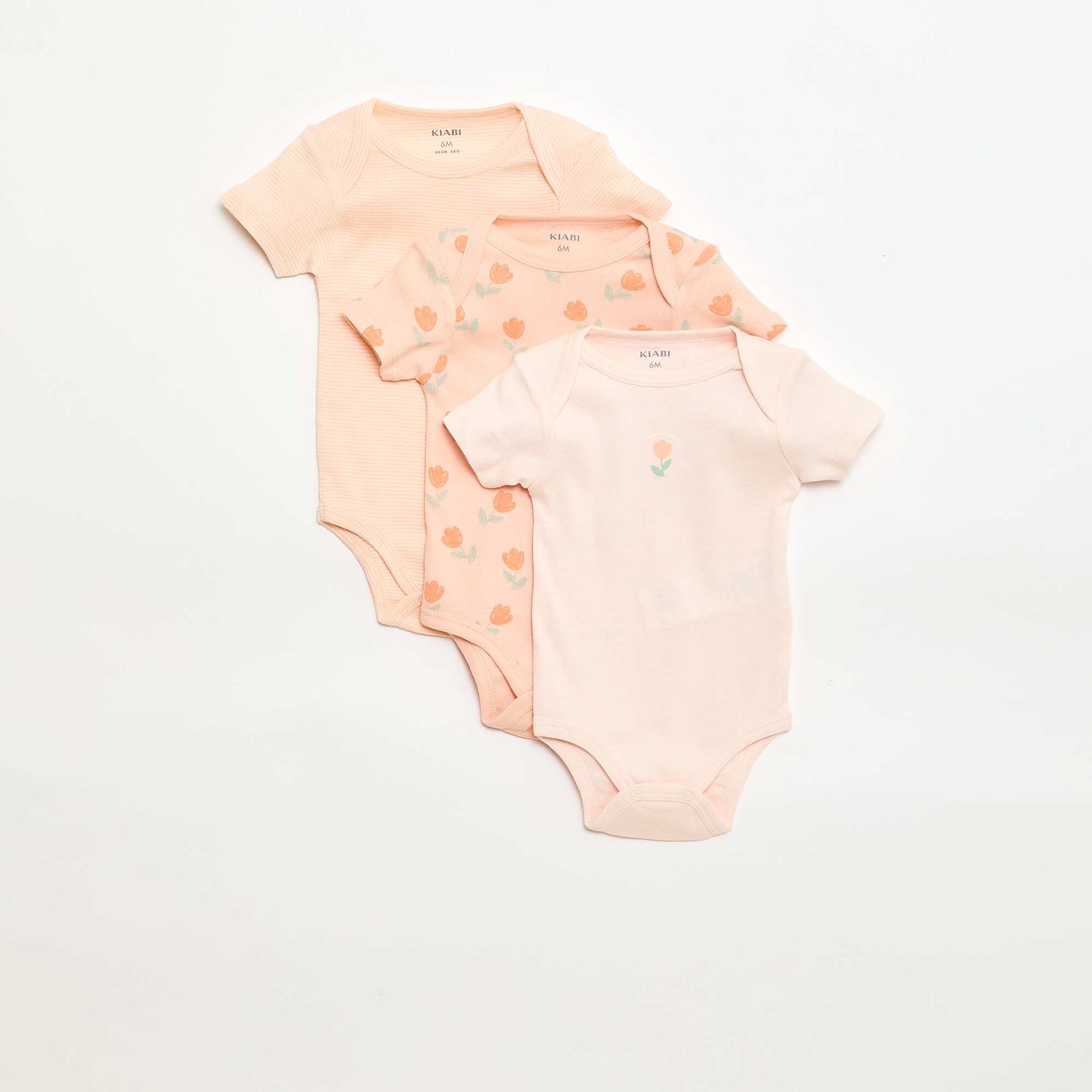 Bodies imprimés en coton - lot de 3 ORANGE