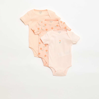 Bodies imprimés en coton - lot de 3 ORANGE