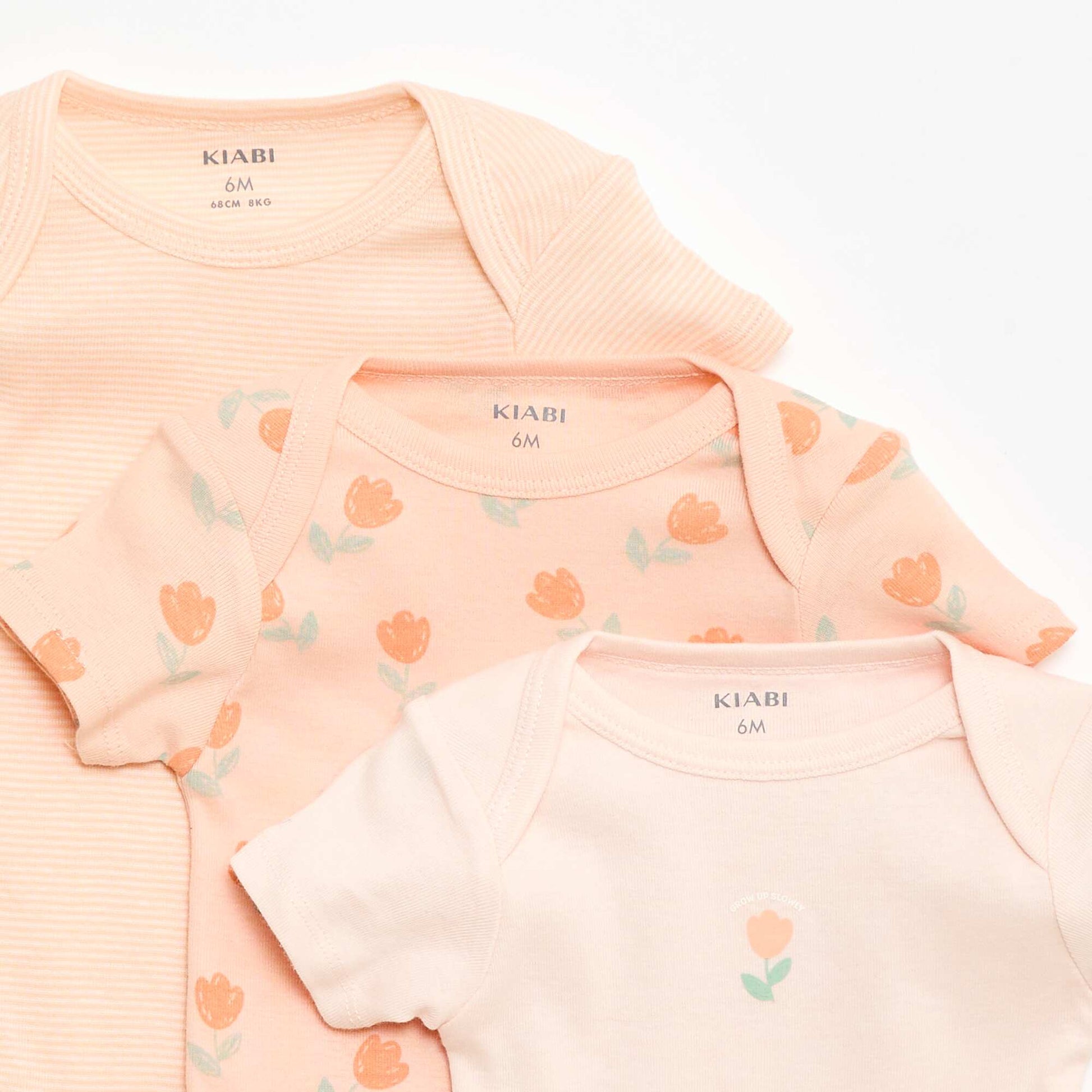 Bodies imprimés en coton - lot de 3 ORANGE