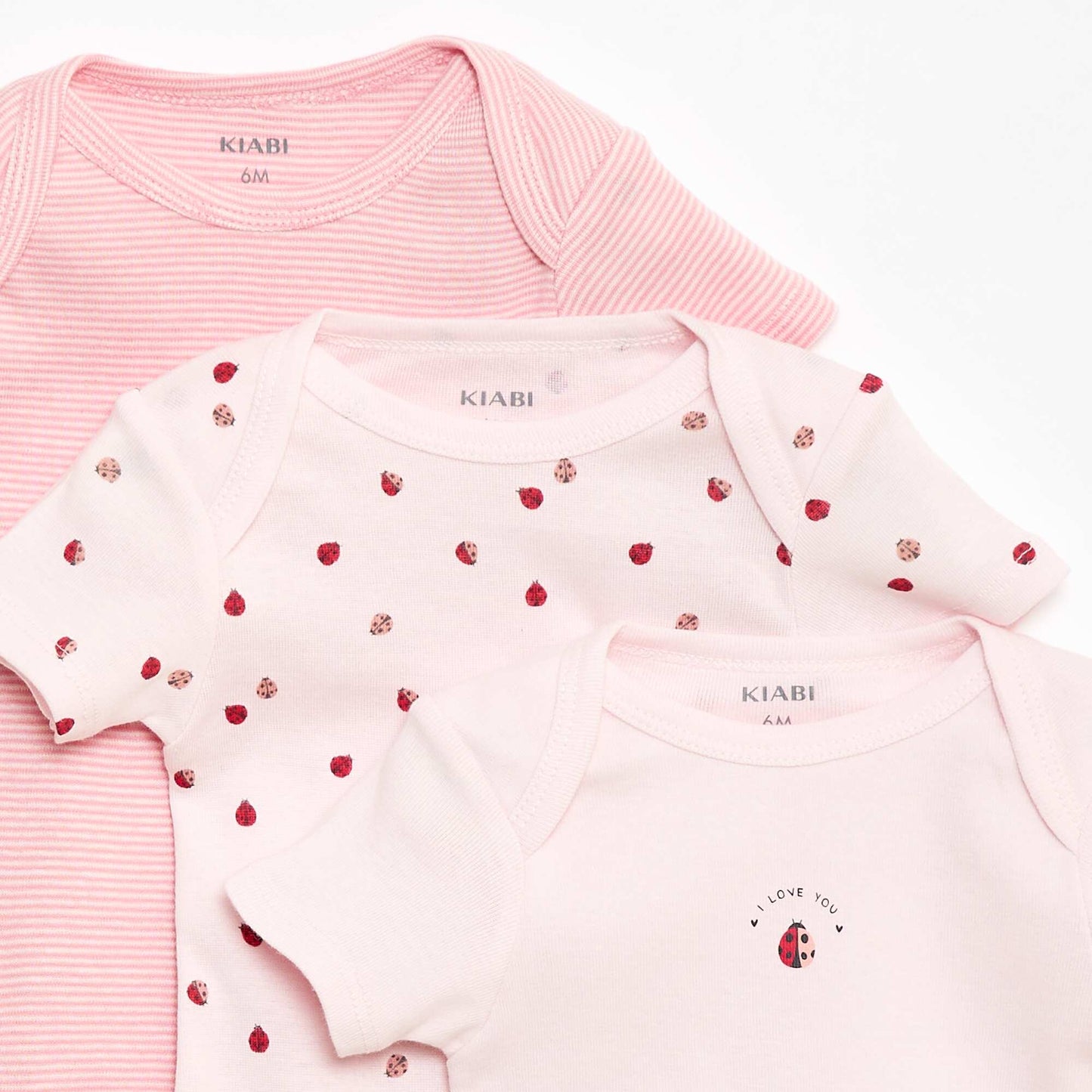 Bodies imprimés en coton - lot de 3 ROSE