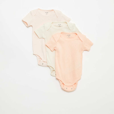 Bodies évolutif en maille unie - Lot de 3 ORANGE