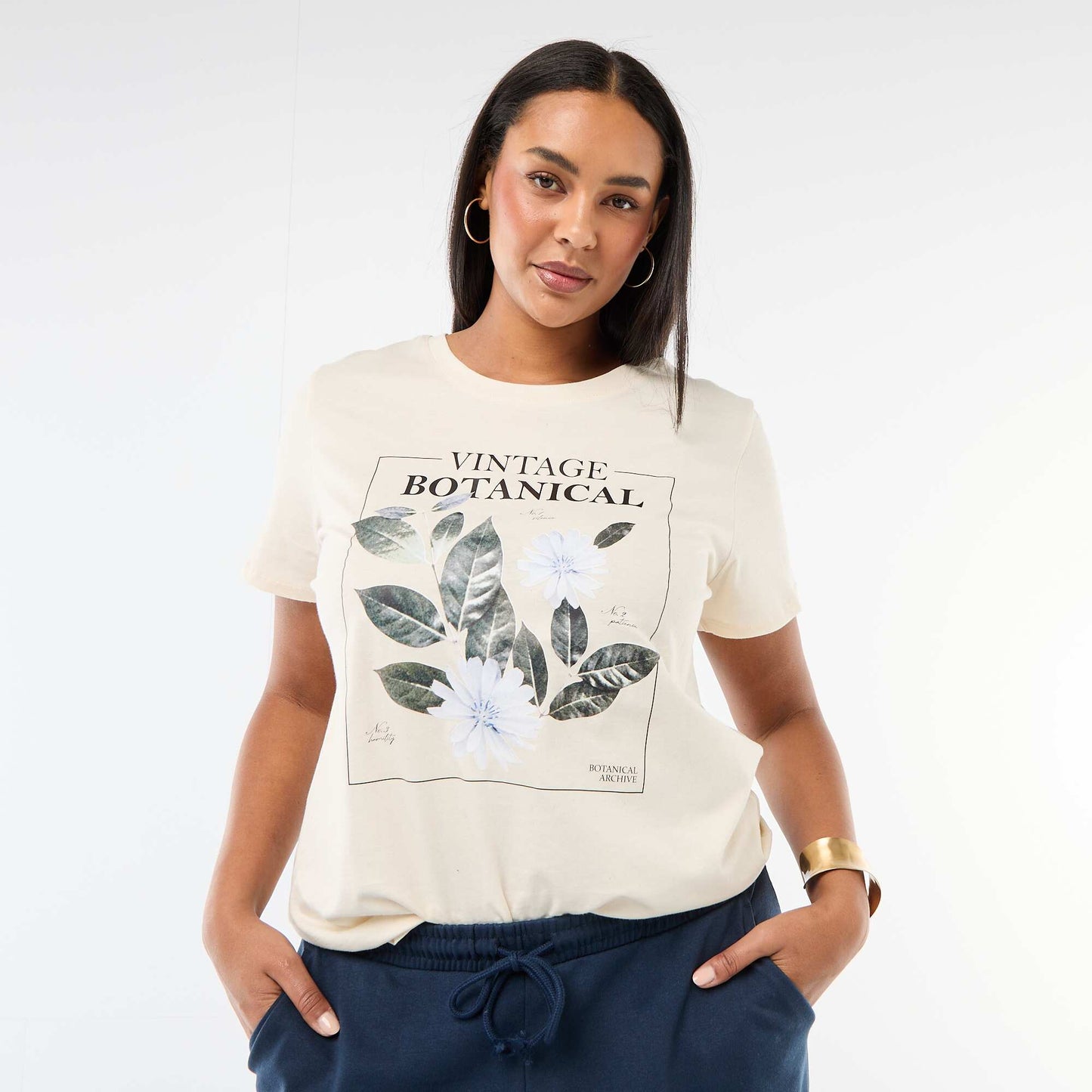 T-shirt à manches courtes avec imprimé BLANC