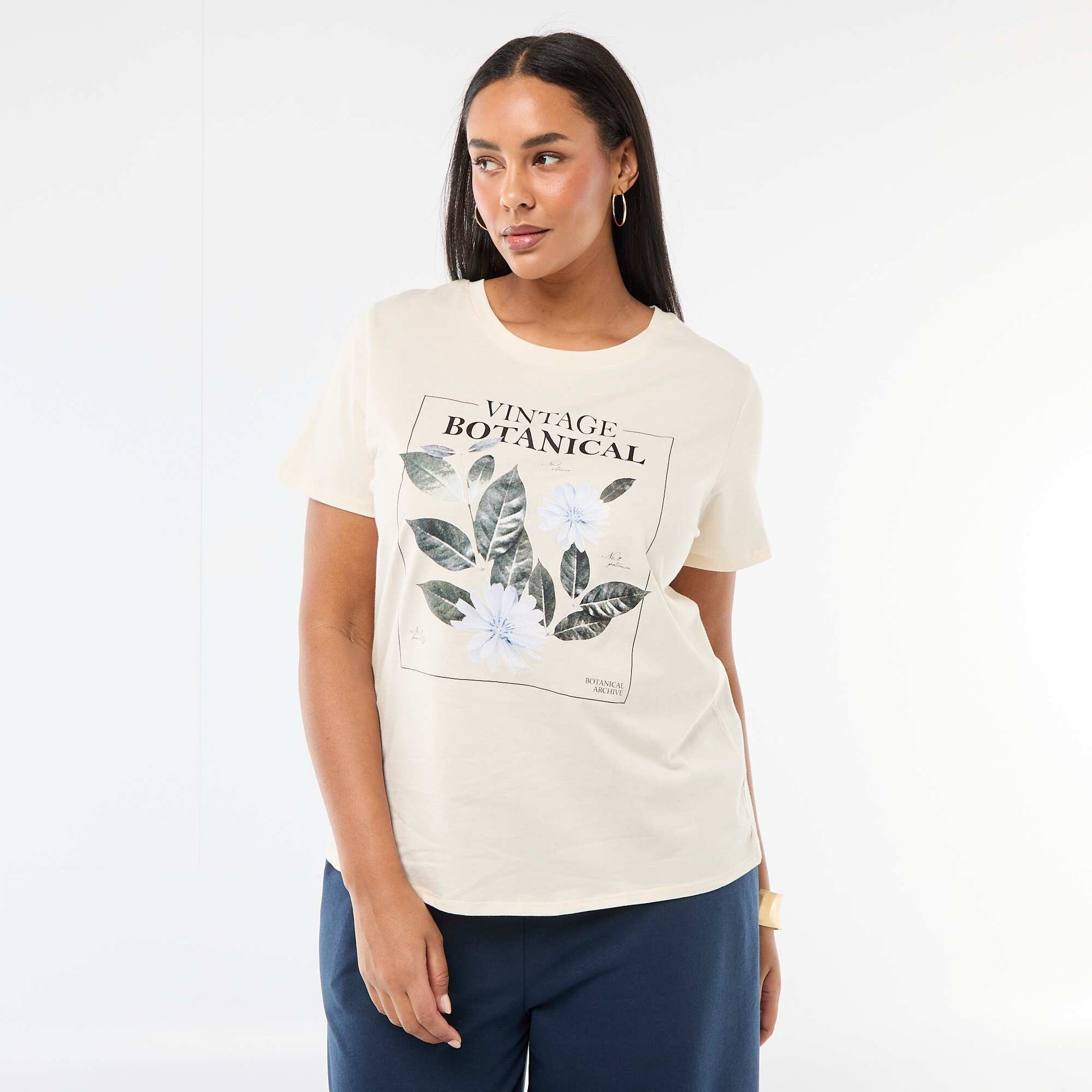 T-shirt à manches courtes avec imprimé BLANC