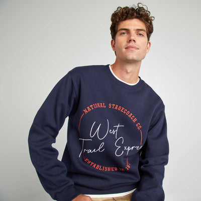 Sweat en molleton avec broderies BLEU