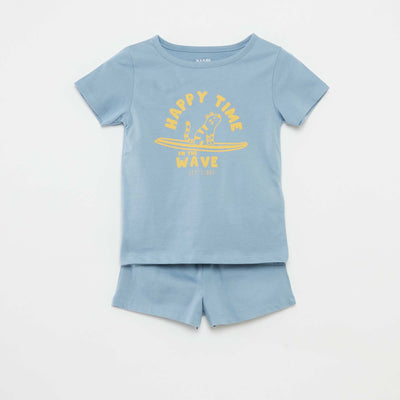 Ensemble pyjama t-shirt + short - 2 pièces BLEU