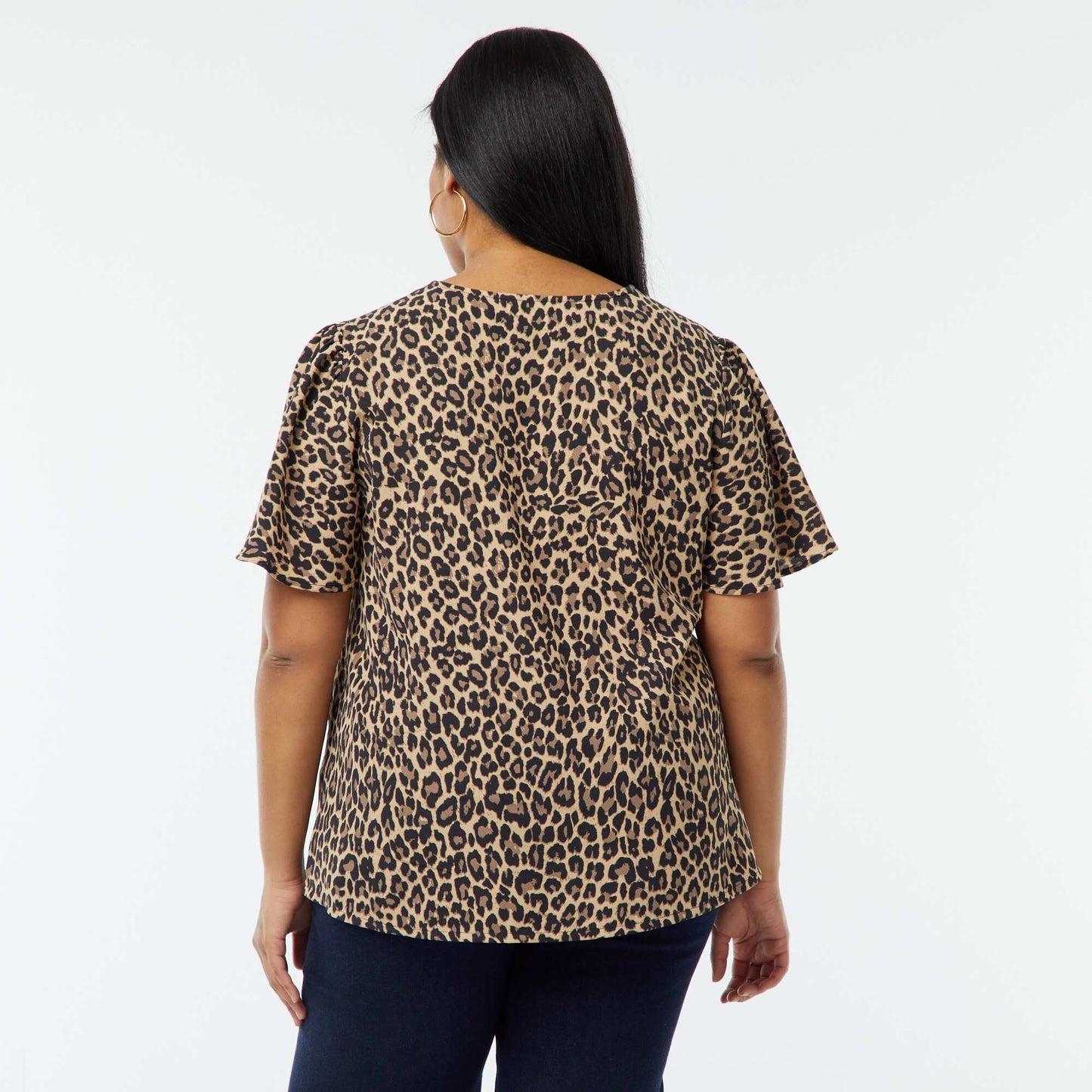 Blouse uni manches courtes BEIGE
