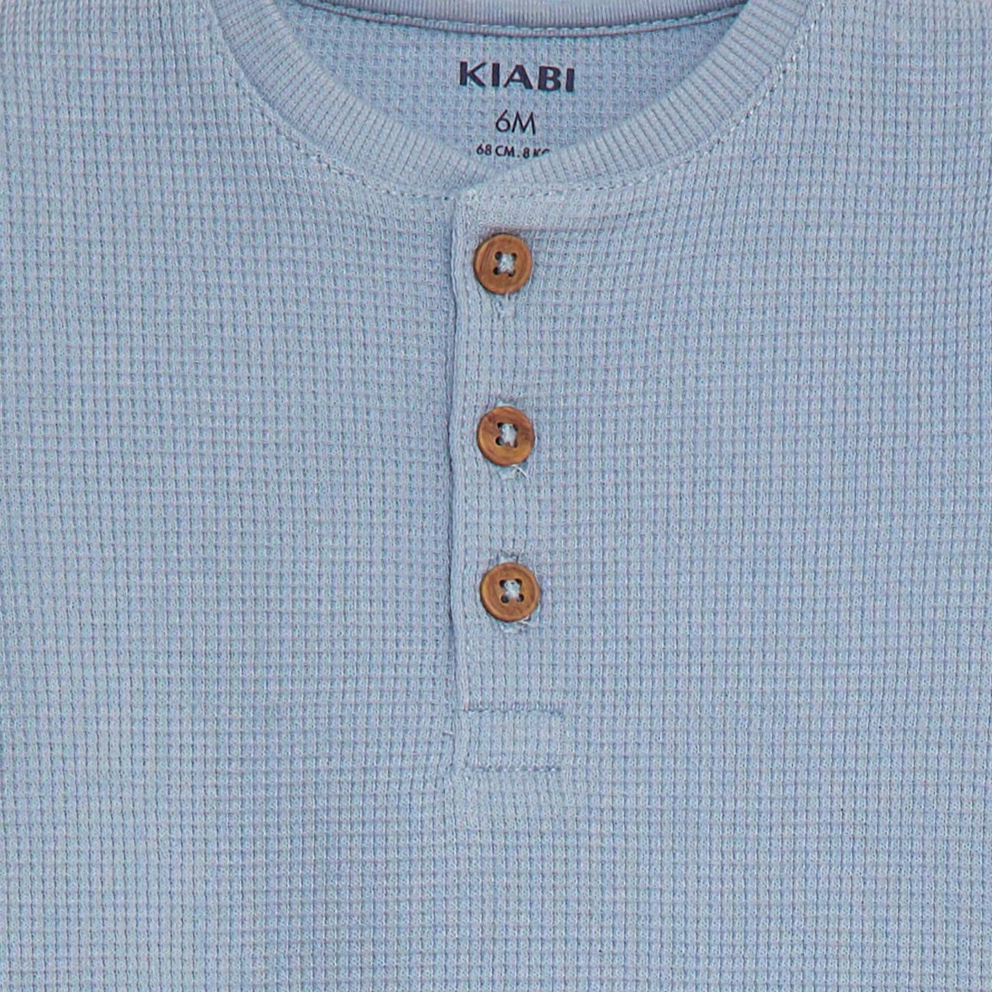 T-shirt en maille gaufrée BLEU